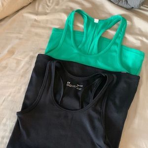 Two pack ribbed athletic tanks